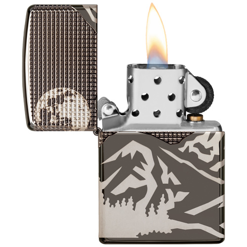 Зажигалка Zippo Armor с покрытием High Polish Black Ice, чёрная, 38x13x57 мм фото 5