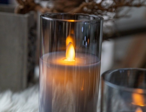 Свеча "Огонёк в стакане", тёплый белый LED-огонь колышущийся, Kaemingk фото 2