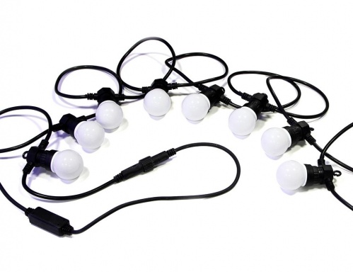 Электрогирлянда "Радужная", 10 ламп, 50 разноцветных LED-огней, 4,5+1.5 м, черный провод каучук, коннектор, уличная, SNOWHOUSE фото 3