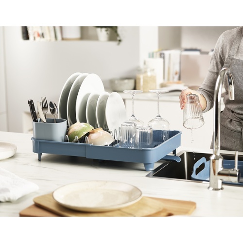Сушилка для посуды раздвижная extend, синяя фото 6