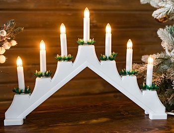 Светильник "Горка рождественская теодоро" (белый) на 7 свечей, 29х41 см, Koopman International