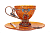 Чайная чашка "Васильки" из янтаря с ложечкой, 5002/L, Серебро