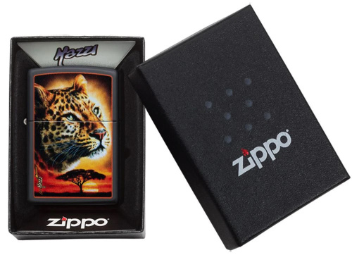 Зажигалка Zippo Mazzi с покрытием Black Matte, латунь/сталь, чёрная, матовая фото 3