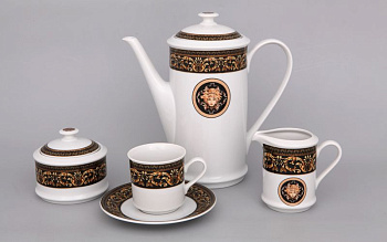 Кофейный сервиз Leander "Сабина" 15 предметов, белый и чёрный, арт02160714-172b