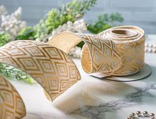 Декоративная лента ДЬЯМАНТИ, полиэстер, слоновая кость, 457х6 см, Winter Deco