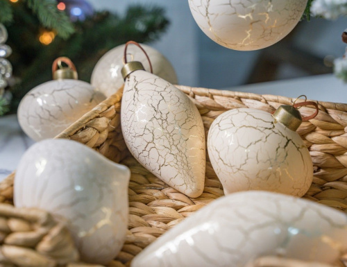 Набор стеклянных шаров и украшений КРЕМ-КРАКЕ, 8-12 см, 12 шт., Winter Deco фото 3