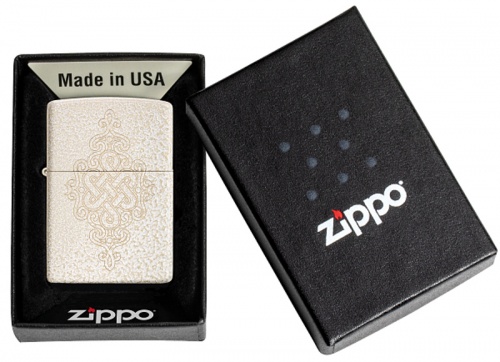 Зажигалка Zippo Lucky Knot Design, покрытие Mercury Glass, латунь/сталь, бежевая, 38x13x57 мм фото 2