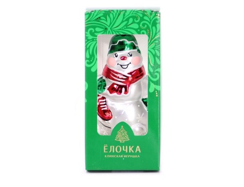 Елочная игрушка "Снеговик с коньками" в шарфе, (h-82 мм), Елочка фото 4