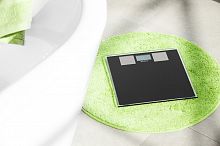 Весы для ванной комнаты на солнечных батареях Sistema под кодом 483103 Изготовлены из нержавеющей стали, цвет чёрный