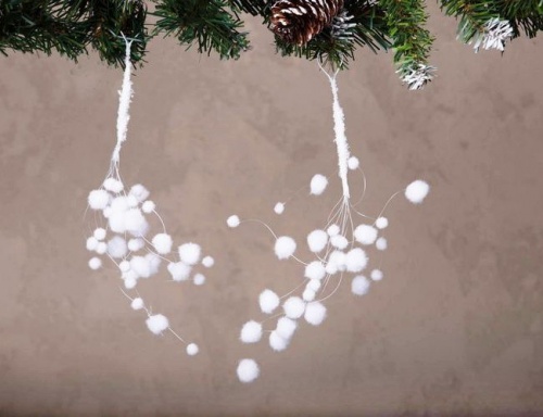 Подвески "Снежные шарики" белые, 29 см, (упаковка 2 шт.), Kaemingk фото 3