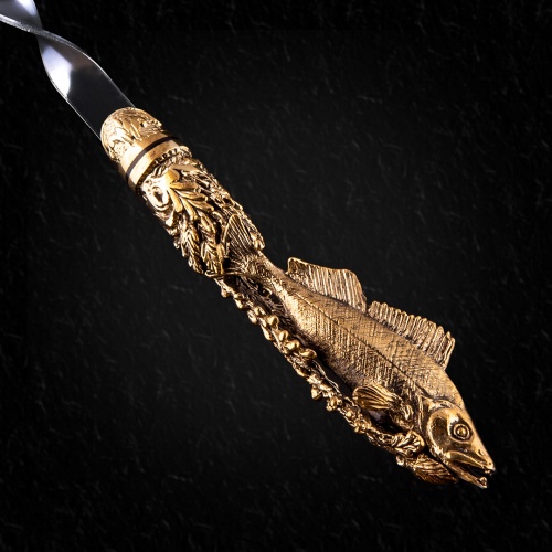 Набор шампуров "Мечта рыбака"( латунь) в кожаном колчане с мангалом фото 14