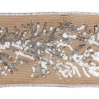 Лента с серебряным рисунком BRWN/SLV 10CM/5Y