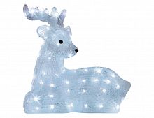 Светящаяся фигура "Лежащий олененок", акрил, 80 холодных белых LED-огней, 45x16x43 см, уличный, Kaemingk
