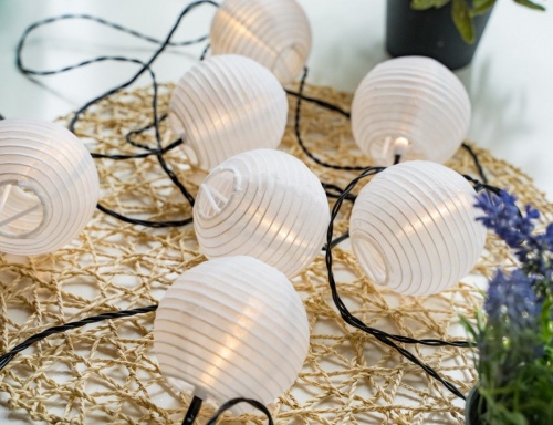 Садовая электрогирлянда "Шарики-фонарики", 20 тёплых белых LED-огней, 9.5+5 м, Kaemingk