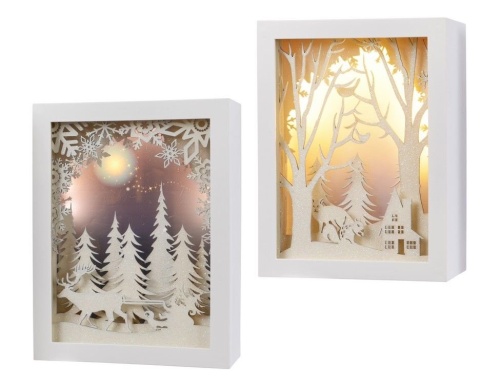 Светящаяся декорация "Лесной уют", белое, 18 тёплых белых LED-огней, 6.7x15x20 см, таймер, батарейки, Kaemingk фото 2