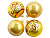 Набор стеклянных шаров АДАЖИО, золотой с красным, 4*75 мм, Елочка