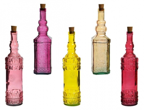 Набор винтажных стеклянных бутылей "Бэррис", 5 шт, 8x30 см, Kaemingk