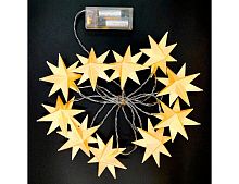 Светодиодная гирлянда ЗВЁЗДНАЯ ГЕОМЕТРИЯ, 10 теплых белых LED-огней, жёлтая, прозрачный ПВХ, батарейки, Sigro