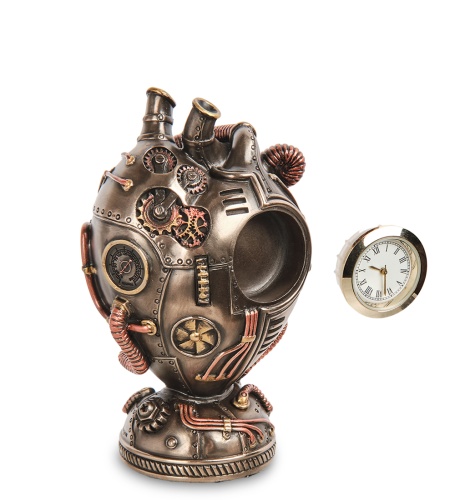 WS-1070 Часы настольные в стиле Стимпанк «Сердце» фото 3