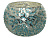 Стеклянный подсвечник МОРОЗНАЯ РОСА, под чайную свечу, голубой туман, 8х6 см, Kaemingk