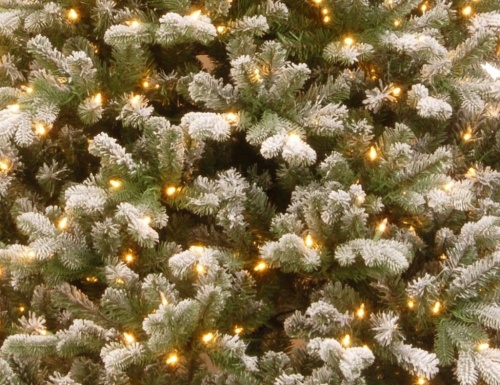 Искусственная ель "Шеффилд" заснеженная, (литая хвоя РЕ+PVC), теплые белые LED лампы, National Tree Company фото 2