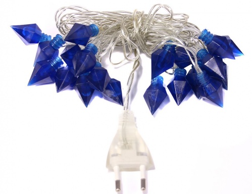 Гирлянда "Льдинки", 20 синих микроламп, 2+1,5 м, прозрачный провод, SNOWHOUSE фото 2