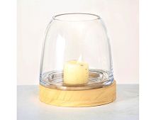 Стеклянный подсвечник ПРОТЕТТО, стекло, дерево, 13 см, Boltze