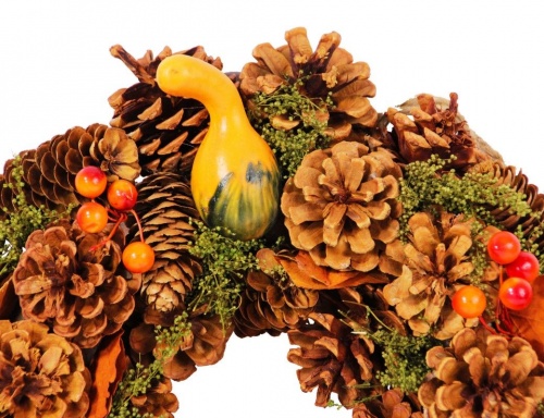 Новогодний венок из шишек и ягод "Осенняя радость", 30 см, Hogewoning фото 4