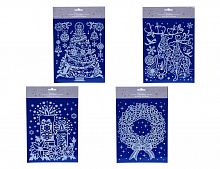 Набор стикеров для декорирования окна "Новогоднее кружево", 30х21 см (4 шт.), Koopman International