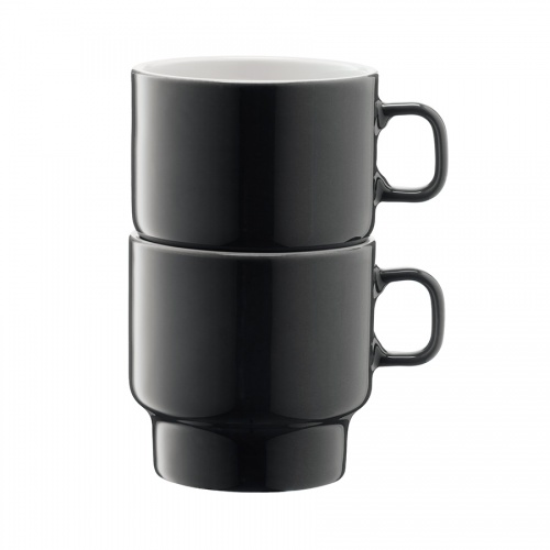 Набор из 2 чашек для флэт-уайт кофе Utility 280 мл серый фото 3