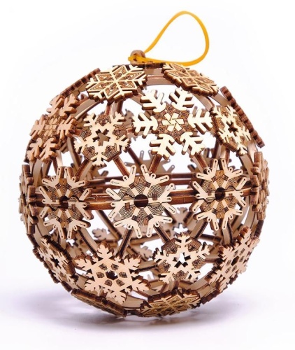 Новогоднее украшение, елочный шар, деревянный конструктор Wood Trick Рождественский Шар фото 7