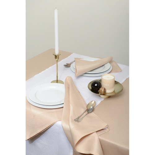 Дорожка на стол жаккардовая белого цвета из хлопка с вышивкой из коллекции essential, 53х150 см фото 2