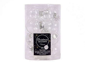 Стеклянные шары "Делюкс мини" глянцевые, цвет: прозрачный, 35 мм, упаковка 16 шт., Kaemingk