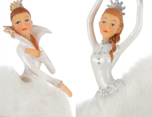 Ёлочная игрушка "Балерина зимняя принцесса", полистоун, текстиль, 7.5х7.5х15 см, разные модели, Edelman, Noel (Katherine's style) фото 2