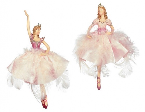 Ёлочная игрушка "Балерина - воздушная нежность", полистоун, текстиль, перо, 18 см, Goodwill фото 2