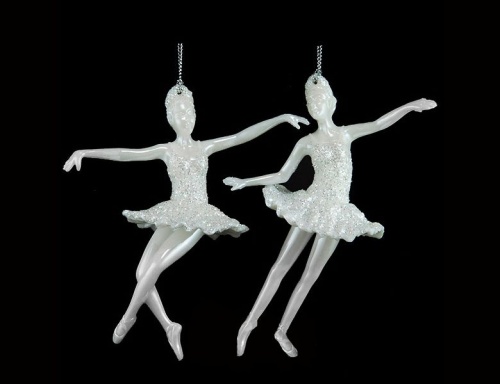 Ёлочное украшение "Балерина", акрил, бело-радужная с серебром, 12 см, разные модели, Forest Market фото 2