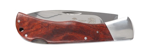 Нож Stinger, рукоять: сталь/дерево, серебр.-корич., картонная коробка фото 2