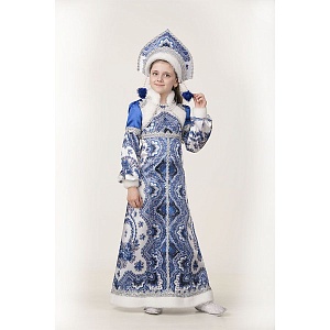 Карнавальный костюм снегурочки Варвара, рост 140 см, Батик