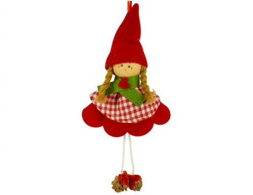 Ёлочная игрушка "Куколка кьюти", текстиль, 24 см, Due Esse Christmas