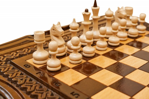 Шахматы + нарды резные Бриз-2 40, Haleyan фото 3