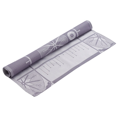 Салфетка из хлопка фиолетово-серого цвета с рисунком Ледяные узоры, new year essential, 53х53см фото 2