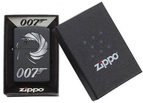 Зажигалка ZIPPO James Bond с покрытием Black Matte, латунь/сталь, чёрная, матовая, 36x12x56 мм, 29566 фото 6