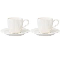 Набор чашек с блюдцами soft ripples, dual glazing, 125 мл, 2 шт.