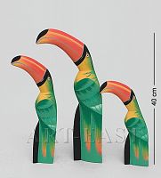 90-093 Статуэтка "Зеленый Тукан" набор из трех 40,30,20 см
