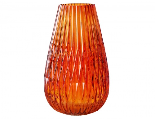 Стеклянная ваза "Ребекка", оранжевая, 27 см, Boltze