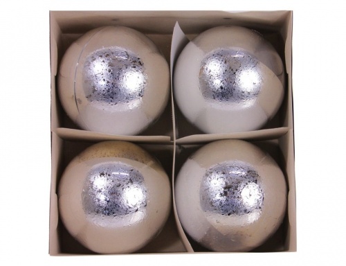 Набор пластиковых шаров металлизированных, 10 см, уаковка 4 шт., Морозко фото 2