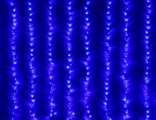 Светодиодный занавес Водопад, 3*2 м, 336 синих LED ламп, прозрачный СИЛИКОН+ПВХ, соединяемый, контроллер, IP54, Rich LED фото 2