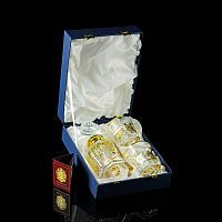 GLORIA Комплект для виски: графин + 2 стакана, хрусталь/декор золото 24К