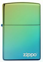 Зажигалка Zippo Classic с покрытием High Polish Teal, латунь/сталь, зелёная, глянцевая