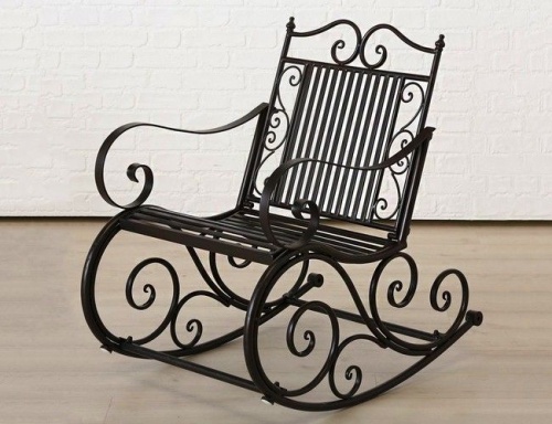Кованая скамейка качели "Бордье" для одного, тёмно-коричневая, 61х91х93 см, Boltze